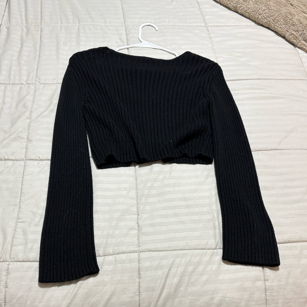 Garage Black Ribbed Knit Sweater - Picture 4 of 5